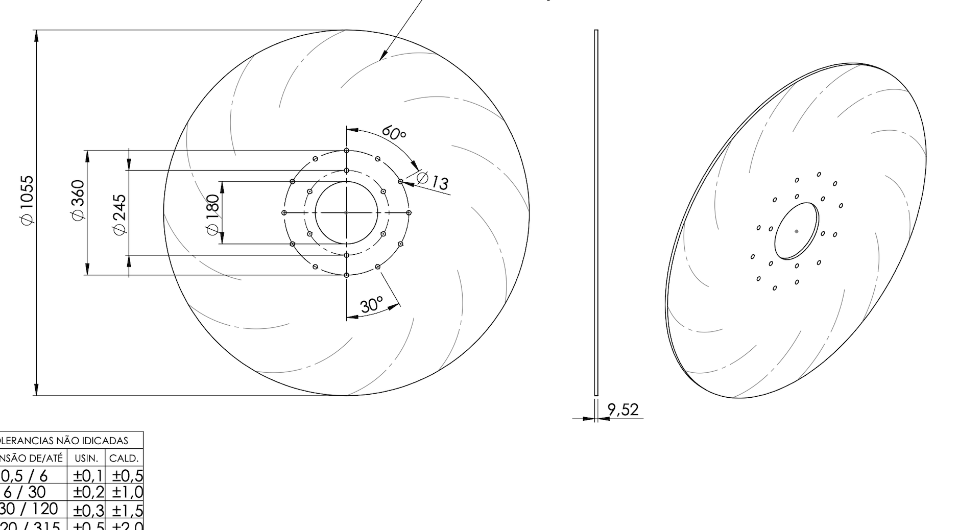 Desenho industrial para corte e dobra de chapas de aço